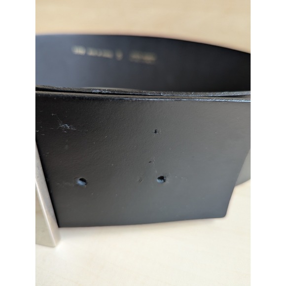 Made In France 3" Extra Wide Black Leather Waist Belt Waist Training - Picture 5 of 15